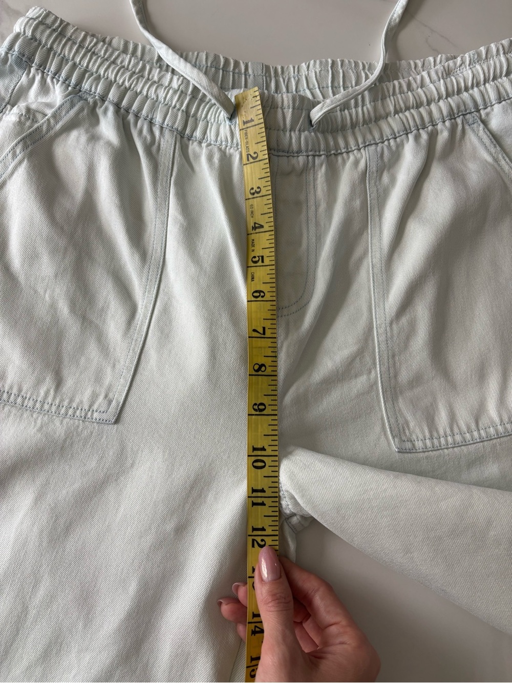 Thread & Supply Light White Wide-Leg Drawstring Pants Lyocell Sz XL - Picture 7 of 10